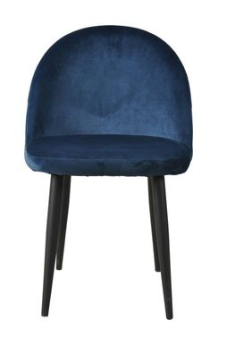 SIT&CHAIRS Stuhl Stahl Samt Navy Blue