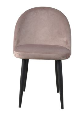 SIT&CHAIRS Stuhl Stahl Samt Dusty Rose