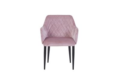 SIT&CHAIRS Armlehnstuhl Stahl Samt Dusty Rose