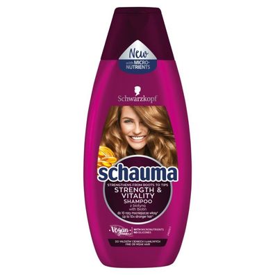 Schwarzkopf Schauma Kraft & Vitalität Shampoo - Feines und sprödes Haar 400ml