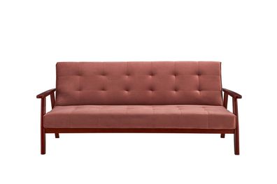 Schlafsofa 190 x 85 cm 100 % Polyester und Massivholz Rosa