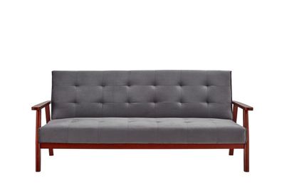 Schlafsofa 190 x 85 cm 100 % Polyester und Massivholz Dunkelgrau