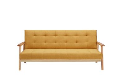 Schlafsofa 190 x 85 cm 100 % Polyester und Massivholz Gelb