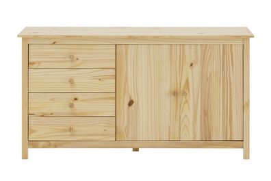 Sideboard Kiefer massiv Natur lackiert 2 Türen 4 Schubladen