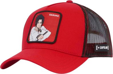 Naruto Shippuden Capslab Trucker Cap - Offizielle Kappe mit Sasuke Uchiha Patch Logo