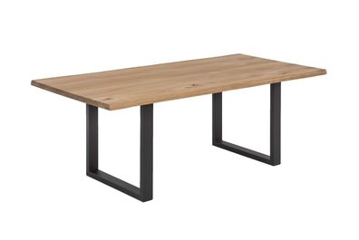 TABLES&CO Tisch 140x80 Wildeiche Natur Metall Schwarz