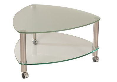 Couchtisch Beistelltisch Glas und Metall mit Ablage 80x80 cm