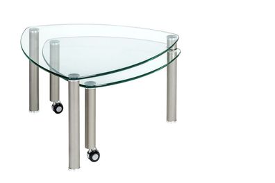 Couchtisch Beistelltisch Glas und Metall 80x80 cm