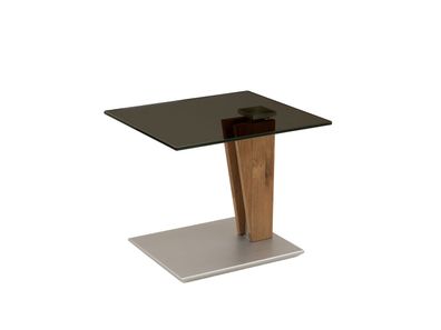 Couchtisch Beistelltisch Glas, Holz und Metall 47x55 cm