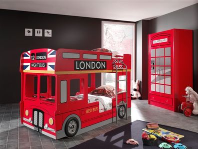 Set Bett London Bus und Kleiderschrank