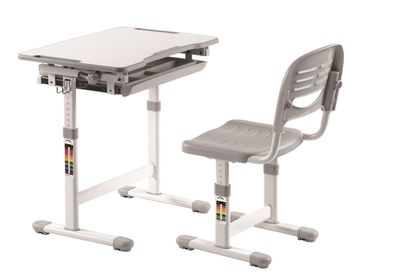 Schreibtisch mit Stuhl Comfortline MDF Grau