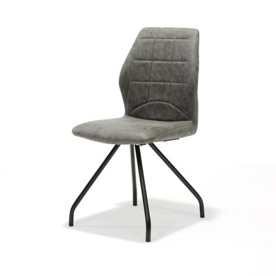 Apollo Stuhl mit Stoff Soft Steel und Fußgestell Metall Schwarz