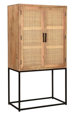 Highboard CANE Mango Metall Braun Schwarz Massivholz Metall