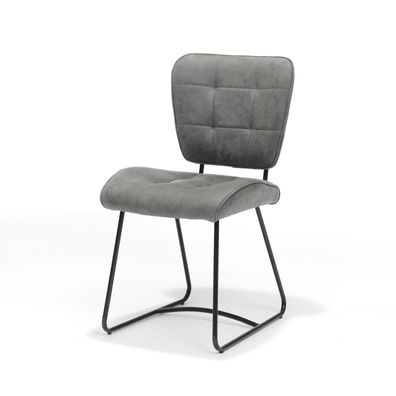 Bailey SL Stuhl mit Stoff Soft Steele und Fußgestell Metall Schwarz