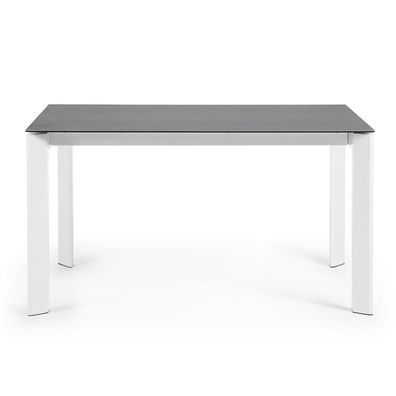 Tisch Axis ausziehbar 140 (200) cm Keramik Grau und weiße Beine