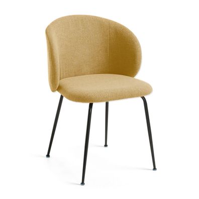 2er Set Stühle Minna senfgelb und Stahlbeinen 57 x 78 x 56 cm