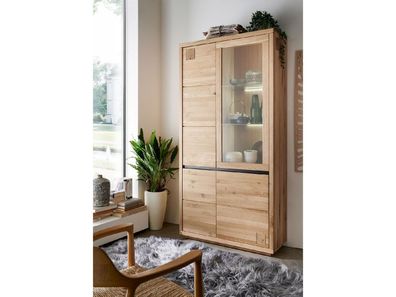 Vitrine II 103x205x40 Wildeiche mit Beleuchtung
