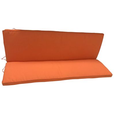 Auflage für 3-Sitzer Bank 140x88 cm aus Baumwolle und Polyester Terracotta