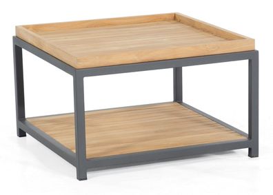 Lounge-Tisch Square 72x72x45 cm mit Teakholzplatte