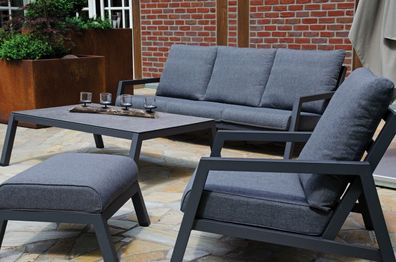 Lounge-Tisch Empire Aluminium Glas Wetterfest