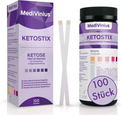Ketostix 100 Stück für sofortige Ketose Messergebnisse I Keton Teststreifen