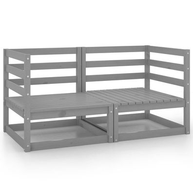 2-Sitzer Gartensofa aus Grauer Kiefer 70 x 67 x 70 cm