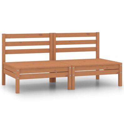 2-Sitzer Gartensofa aus Honigbrauner Kiefer 63,5 x 62,5 x 63,5 cm