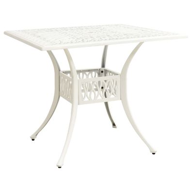 Gartentisch aus Aluminiumguss 90 x 73 x 90 cm Weiß