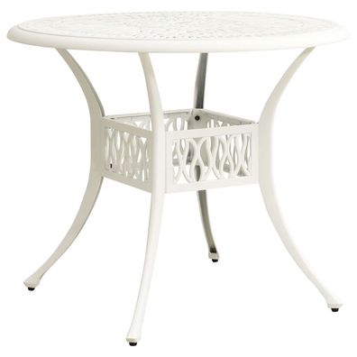 Gartentisch aus Aluminiumguss 90 x 74 x 90 cm Weiß