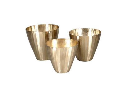 Vase 3er-Set Chisel Bright Aluminium Gold