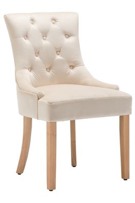 2er Set Stühle aus Samt 56 x 91 x 63 cm Creme