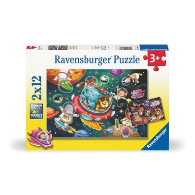 Ravensburger - Puzzle Tiere im Weltraum 2x12p