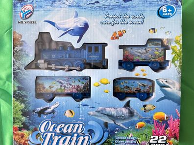 Ocean Train Lok blau Spielzeug Bahn Natur Ostern geschenk geburtstag Eisenbahn
