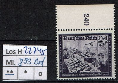 Los H22745: Deutsches Reich Mi. 893 * * Rand oben