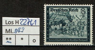 Los H22761: Deutsches Reich Mi. 889 * *