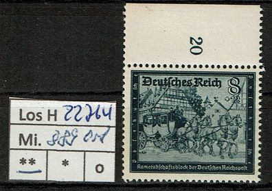 Los H22764: Deutsches Reich Mi. 889 * * Rand oben