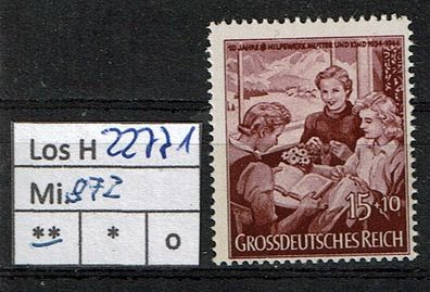 Los H22771: Deutsches Reich Mi. 872 * *