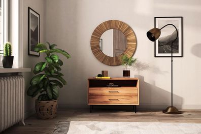 Kommode Seiba Kernbuche massiv 97x45x65 mit 2 Schubladen 1 Fach und Metallbeinen