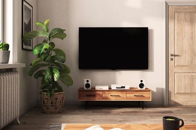 Kommode Seiba Kernbuche massiv 144x45x35 mit 3 Schubladen und Metallbeinen