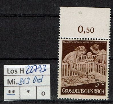 Los H22793: Deutsches Reich Mi. 869 * * Rand oben