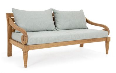 Sofa Karuba 165 x 80 x 75 cm Teakholz Türkis