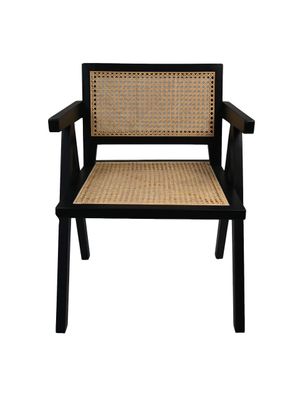 Stuhl 58 x 79 x 60 cm Rattan und Mahagoni Stuhl Esszimmer Wohnzimmer Neu