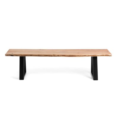 Bank Alaia 180 x 49,5 x 46,5 cm Akazie und Stahl Bank Sitzbank Sitzgelegenheit