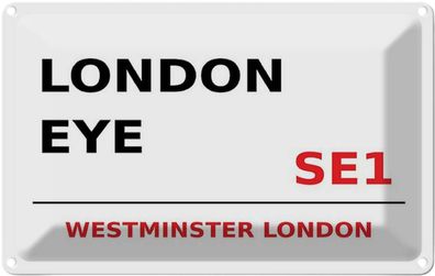 vianmo Blechschild 20x30 cm gewölbt England Westminster London Eye SE1