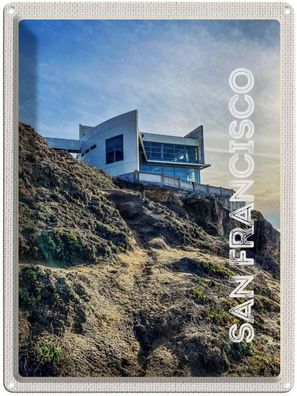 Blechschild 30x40 cm - San Francisco Gebäude Gebirge Aussicht