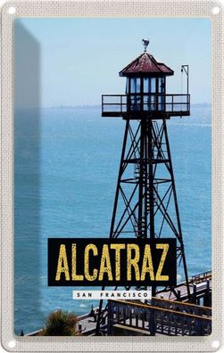 Blechschild 20x30 cm - San Francisco Alcatraz Meer Turm