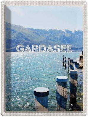 Blechschild 30x40 cm - Gardasee Italien See Gebirge Reise