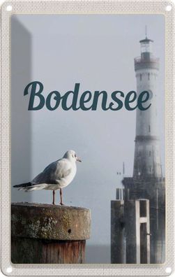 Blechschild 20x30 cm - Bodensee Deutschland Leuchtturm