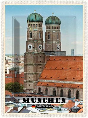 vianmo Blechschild 30x40 cm gewölbt Stadt München Altstadt Frauenkirche