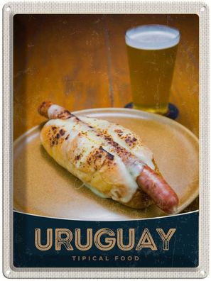Blechschild 30x40 cm - Uruguay Süd Amerika Tipical Food